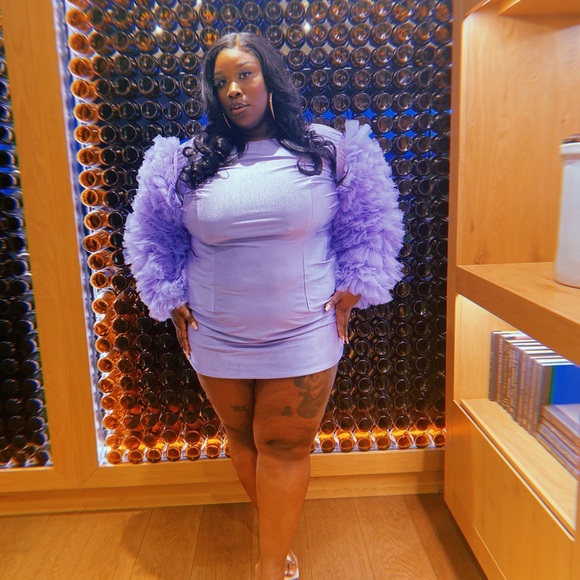 Tulle Sleeve Dress - Picture 2 of 7